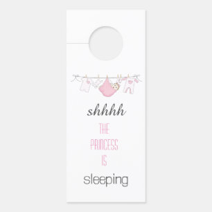 Niedlich Pink Girl Baby Schlafkleidung Türanhänger