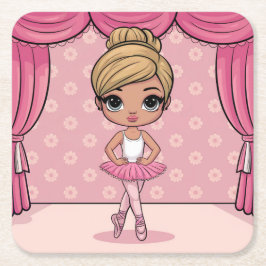 Niedlich Pink Girl Ballet Untersetzer Set