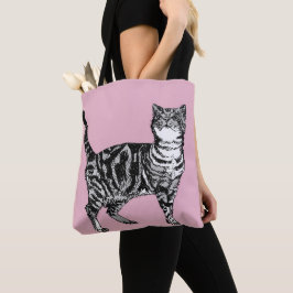 Niedlich Pink Girls Room Tabby Cat Grotte Tasche