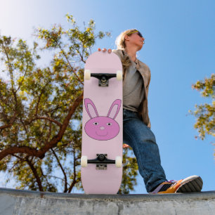 Niedlich Pink Girly Bunny Funny Face Frühjahr Oste Skateboard