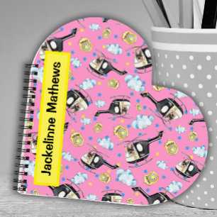 Niedlich Pink Girly Junior Police Herzform Notizbuch