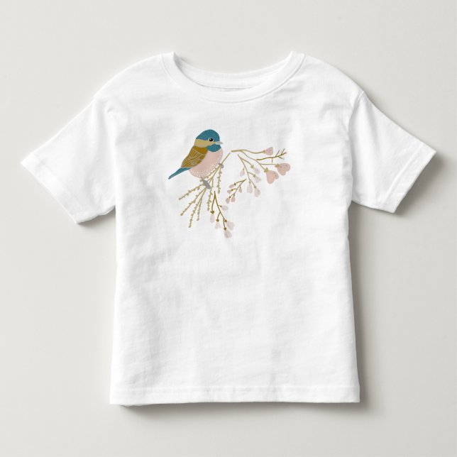 Niedlich Pink Gold Chickade Hearts Floral Kleinkind T-shirt (Vorderseite)
