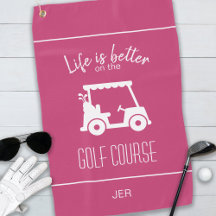 Niedlich Pink Golf Cart Golfer Golfplatz Girly Nie