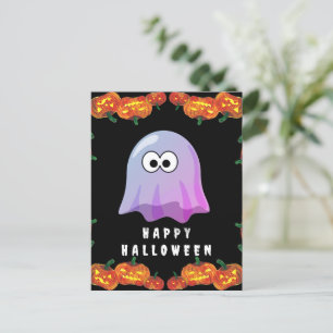 Niedlich Pink Google Eyes Ghost: Spooky & Whimsica Postkarte