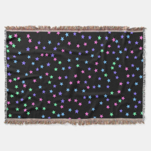 Niedlich Pink Green Blue Lila Stars Muster Decke