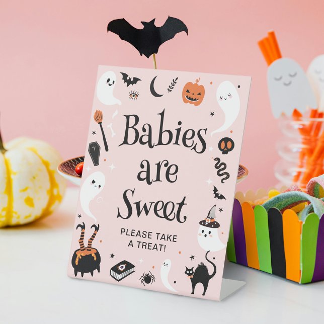 Niedlich Pink Halloween Baby Girl Duwer Gefallen Sockelschild (Von Creator hochgeladen)