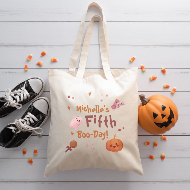 Niedlich Pink Halloween Party Tragetasche (Cute Pink Halloween Birthday Party Tote Bag)