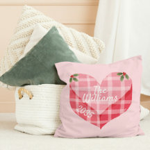 Niedlich Pink Heart Gingham Custom Foto Christmas