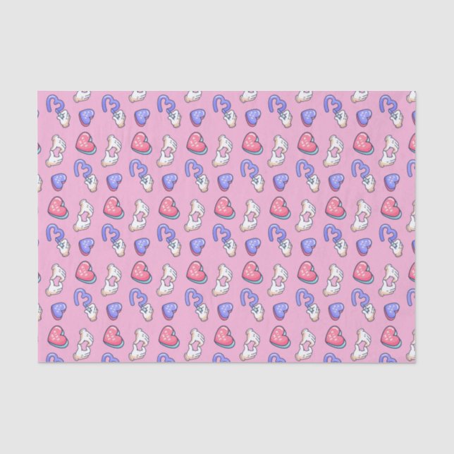 Niedlich Pink Heart Kiss Me Muster Valentinstag Seidenpapier (Vorderseite)