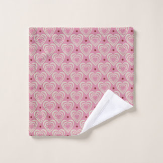 Niedlich Pink Hearts Romantisches Muster Valentine Waschlappen