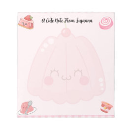 Niedlich Pink Jelly Desserts Notizblock