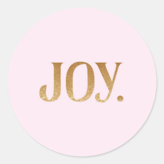 Niedlich Pink "Joy" Imitate Gold Glitzer Runder Aufkleber