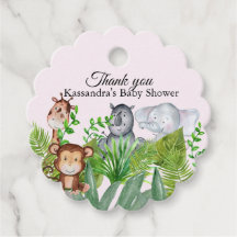 Niedlich Pink Jungle Animals Kinderdusche Vielen D