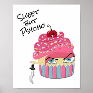 Niedlich Pink Kawaii Cupcake Art Halloween-Party Poster