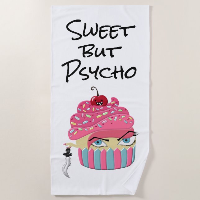 Niedlich Pink Kawaii Cupcake Halloween-Party Strandtuch (Vorderseite)