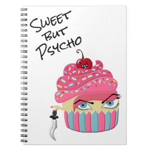 Niedlich Pink Kawaii Cupcake Zeichne Beängstigende Notizblock