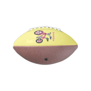 Niedlich-pink-Kinder Fahrrad Cartoon Abbildung Football