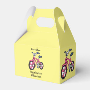 Niedlich-pink-Kinder Fahrrad Cartoon Abbildung Geschenkschachtel