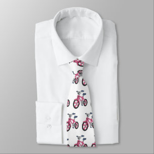 Niedlich-pink-Kinder Fahrrad Cartoon Abbildung Krawatte