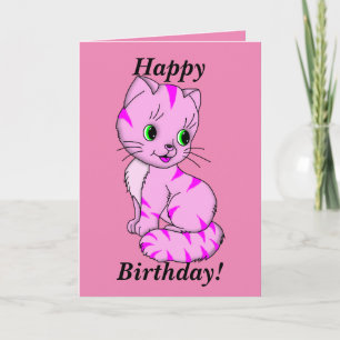 Niedlich Pink Kitten Karte