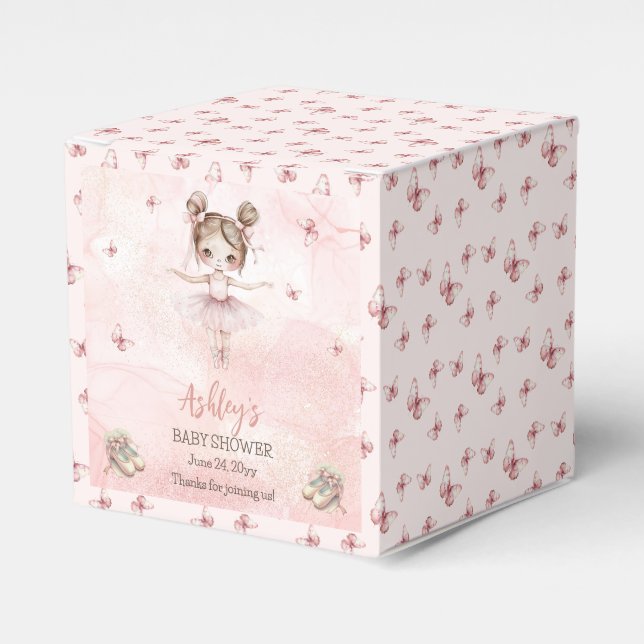 Niedlich Pink Kleine Ballerina Tutu Girl Babydusch Geschenkschachtel (Vorderseite)
