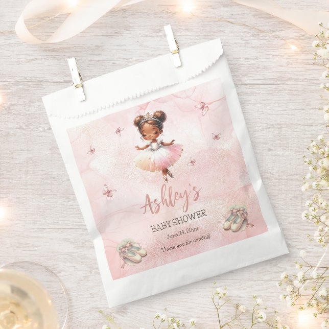 Niedlich Pink Kleine Ballerina Tutu Girl Babydusch Geschenktütchen (Ausgeschnitten)