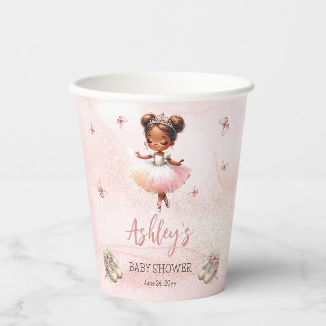 Niedlich Pink Kleine Ballerina Tutu Girl Babydusch Pappbecher (Vorderseite)