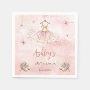 Niedlich Pink Kleine Ballerina Tutu Girl Babydusch Serviette
