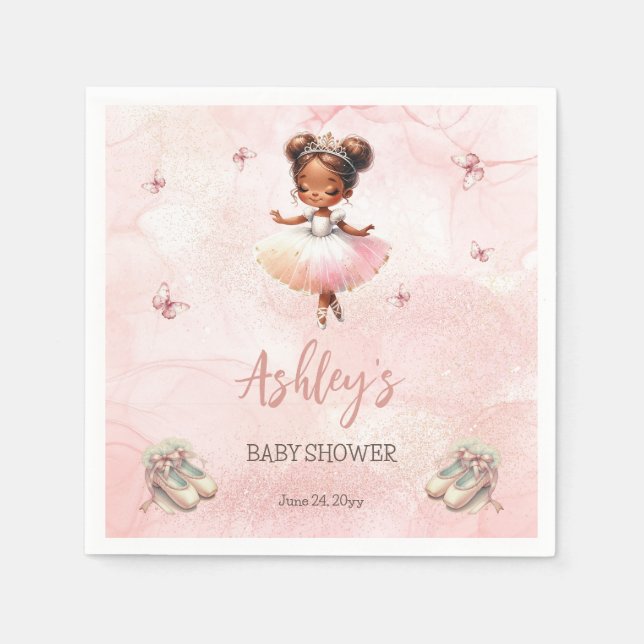 Niedlich Pink Kleine Ballerina Tutu Girl Babydusch Serviette (Vorderseite)