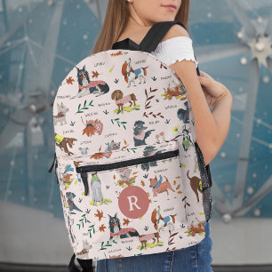 Niedlich Pink Kleiner Welpenhund Muster Bedruckter Rucksack