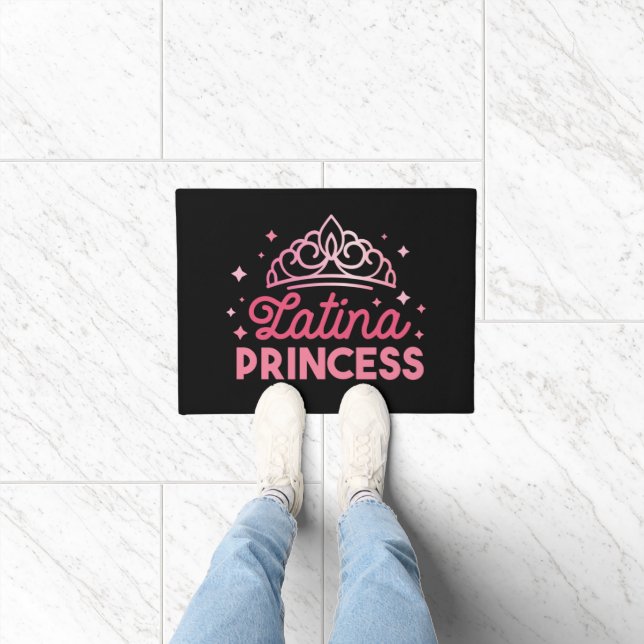 Niedlich Pink Latina Princess Crown Fußmatte (Indoor)