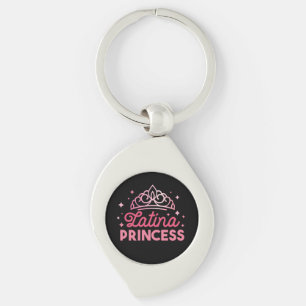 Niedlich Pink Latina Princess Crown Schlüsselanhänger