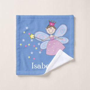 Niedlich Pink Lila Blue Fairy Cartoon Personalisie Waschlappen