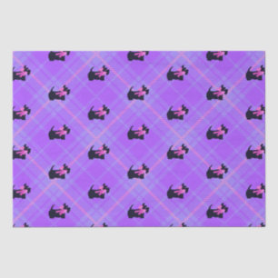 Niedlich Pink Lila Kariert Scottish Terrier Seidenpapier