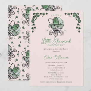 Niedlich Pink Little Kleeblatt St Patricks Baby Du Einladung