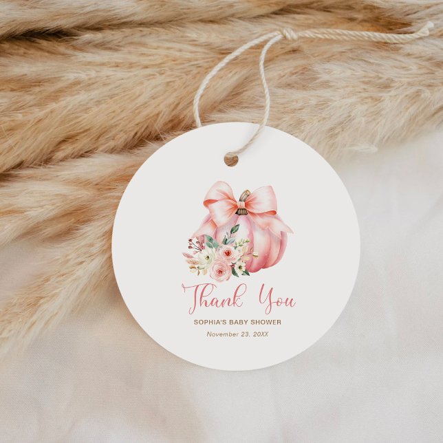 Niedlich Pink Little Pumpkins Kinderdusche Danke Geschenkanhänger (Von Creator hochgeladen)