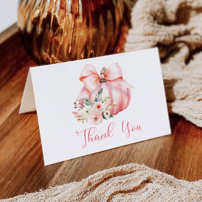 Niedlich Pink Little Pumpkins Kinderdusche Dankeskarte (Von Creator hochgeladen)