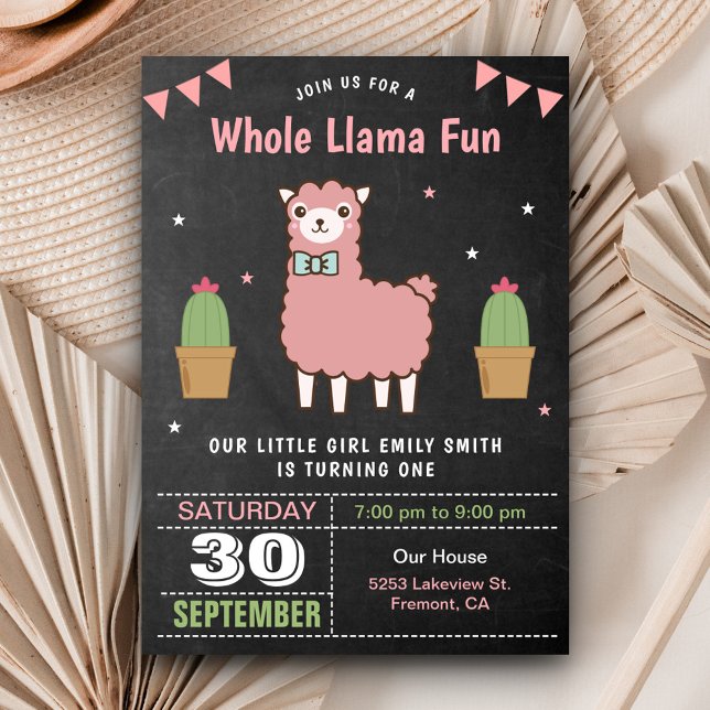 Niedlich Pink Llama Kindergeburtstag Party Einladu Einladung (Von Creator hochgeladen)