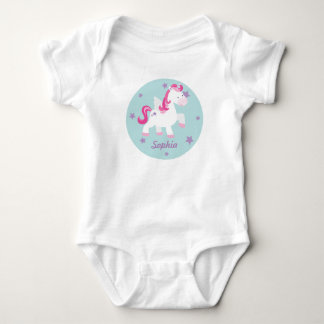 Niedlich Pink Magical Unicorn Baby Strampler