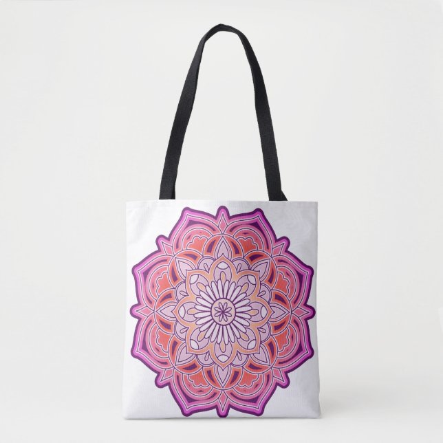 Niedlich Pink Mandala Tasche (Vorderseite)