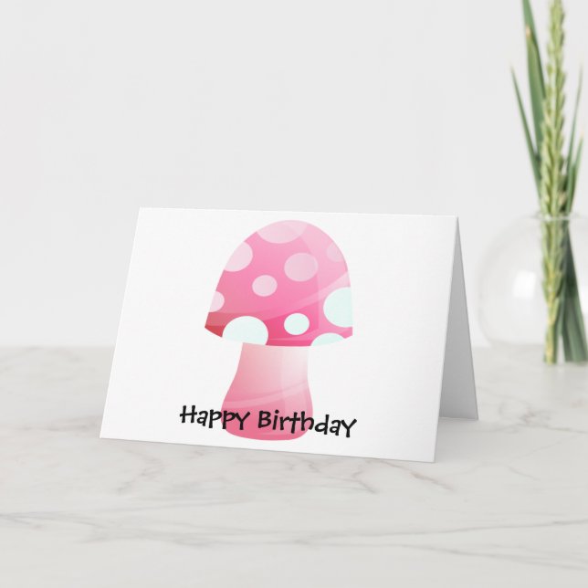 Niedlich Pink Morsel Mushroom Karte (Vorderseite)