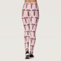 Niedlich Pink Nurse Caduceus Pattern Womens