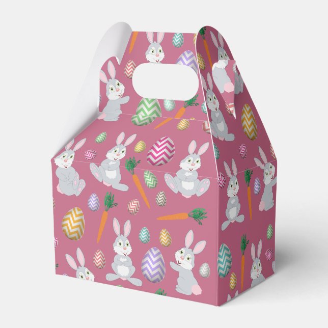 Niedlich Pink Ostersonniges Kaninchenmuster Geschenkschachtel (Vorderseite)