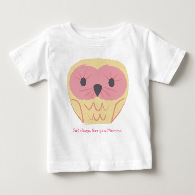 Niedlich Pink Owl Baby Onsie Geschenk Kinderdusche Baby T-shirt (Vorderseite)