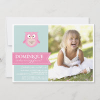 Niedlich Pink Owl Kids Foto Geburtstagsparty Einla