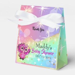 Niedlich Pink Owl Stars Twinkle Danke Babydusche Geschenkschachtel