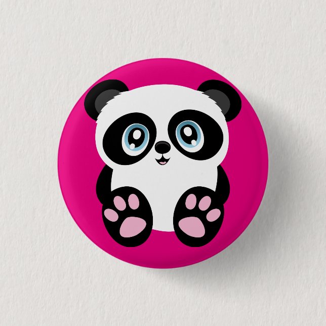 Niedlich Pink Panda Button Button Abzeichen (Vorderseite)