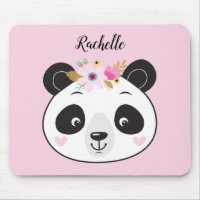 Niedlich Pink Panda Face Girl Personalisiert