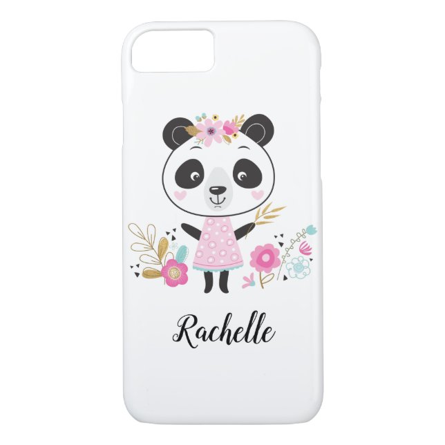 Niedlich Pink Panda Girly Personalisiert Case-Mate iPhone Hülle (Rückseite)