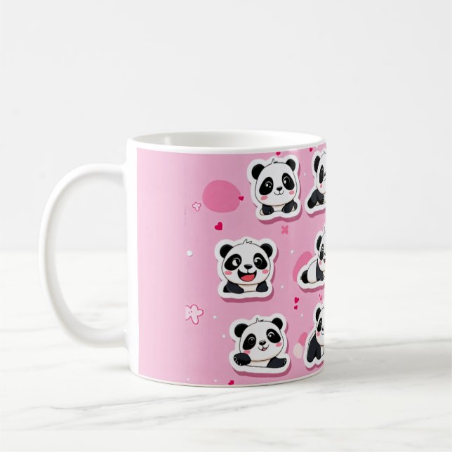 Niedlich Pink Pandas Kaffeetasse (Links)